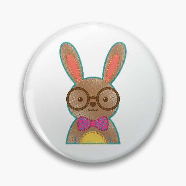 Item preview, Nerdy Easter Bunny With Glasses doodle art whimsical designed and sold by chattsuede.