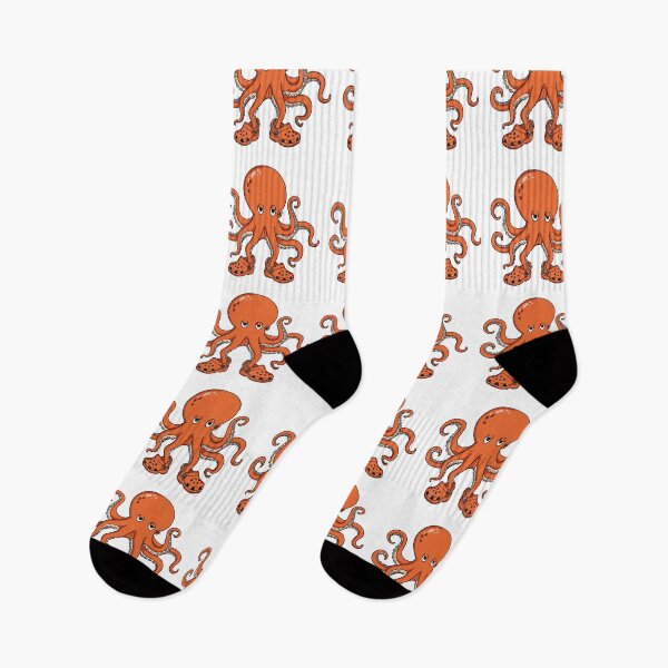 Item preview, Cute Orange Octopus Wearing Orange Clogs Shoes designed and sold by TeeARTHY.