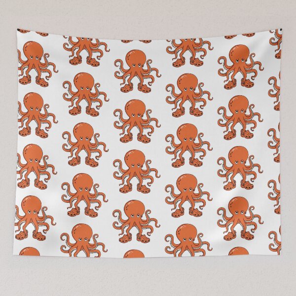 Item preview, Cute Orange Octopus Wearing Orange Clogs Shoes designed and sold by TeeARTHY.