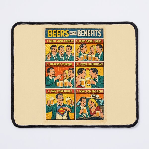 Item preview, Beers With Benefits – Retro Comic Poster designed and sold by SteadyRolling.