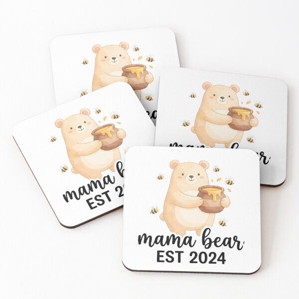Item preview, Mama Bear EST 2024 watercolor cartoon new mom designed and sold by chattsuede.