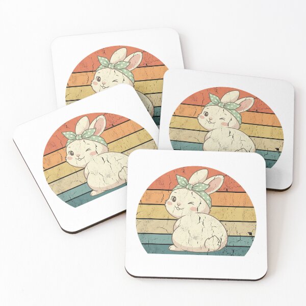 Item preview, Retro Winking Easter Bunny Vintage Distressed Sunset designed and sold by chattsuede.