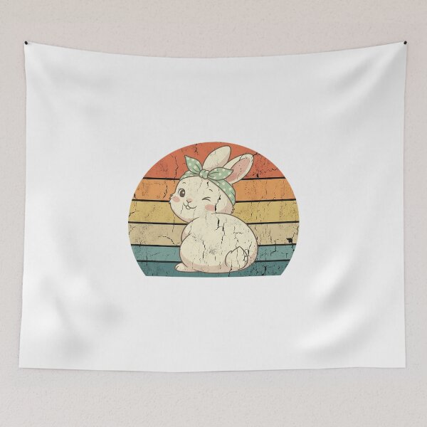 Item preview, Retro Winking Easter Bunny Vintage Distressed Sunset designed and sold by chattsuede.