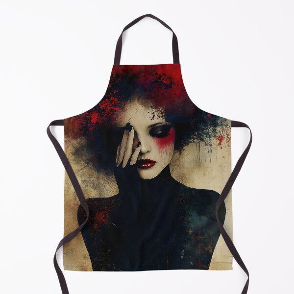 Item preview, Crimson Veil – Dark Abstract Portrait Art designed and sold by Unruly_Brilliance.