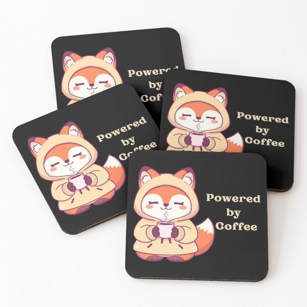 Item preview, Powered by Coffee – Cute Fox Hoodie Design for Coffee Lovers designed and sold by GreennieArt.