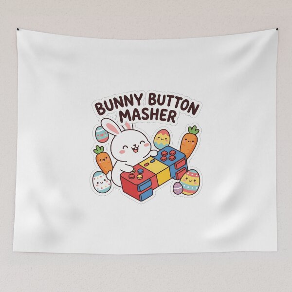 Item preview, Easter Bunny Button Masher Kawaii Retro Gamer designed and sold by chattsuede.