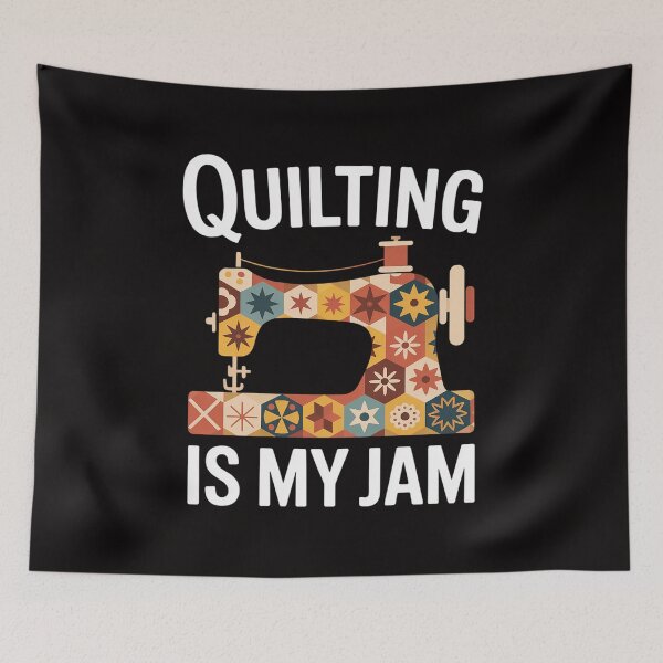 Item preview, Quilting Is My Jam Quilter Sewing Machine Sew Fabric designed and sold by PattonJillian.