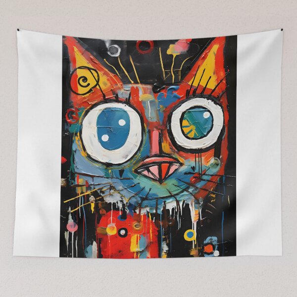 Item preview, Fantasía de ojos abiertos: arte colorido de gatos empasteados designed and sold by Unruly_Brilliance.