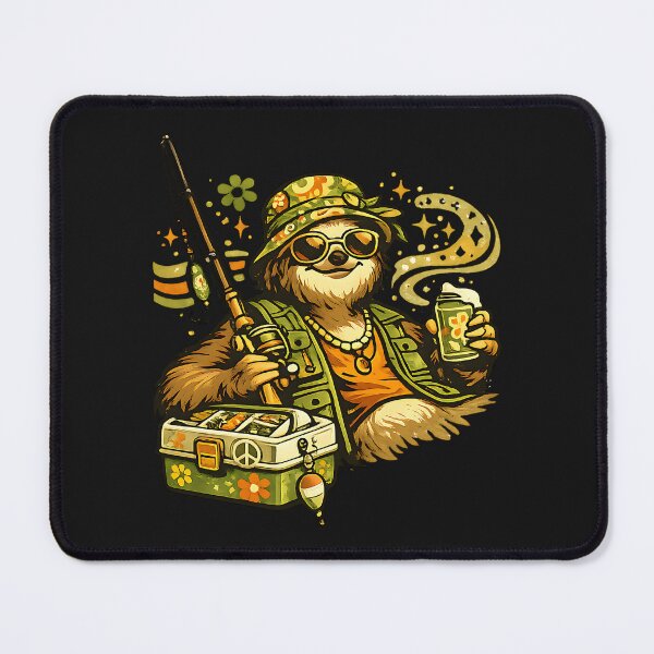 Item preview, Groovy Sloth Fisherman Peace Vibes Art designed and sold by EimSol.