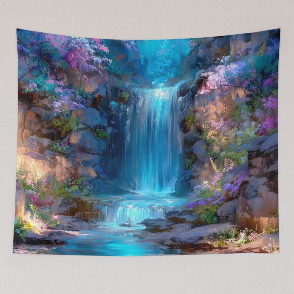 Item preview, Enchanting Waterfall in Blooming Forest designed and sold by MargaretWiktor.