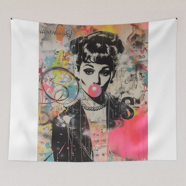 Item preview, Bubble Pop Graffiti – Vintage Style Street Art Portrait designed and sold by Unruly_Brilliance.