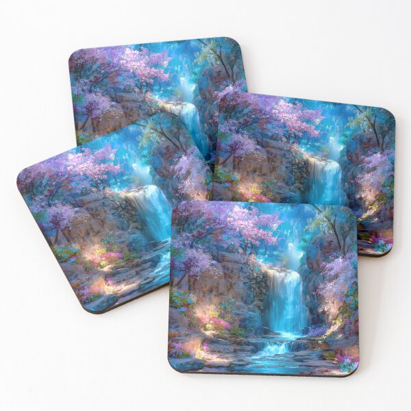 Item preview, Enchanting Waterfall in Blooming Forest designed and sold by MargaretWiktor.