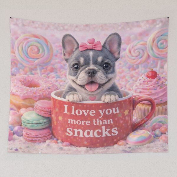 Item preview, Blue French Bulldog Loves Snacks designed and sold by GivingJoy.