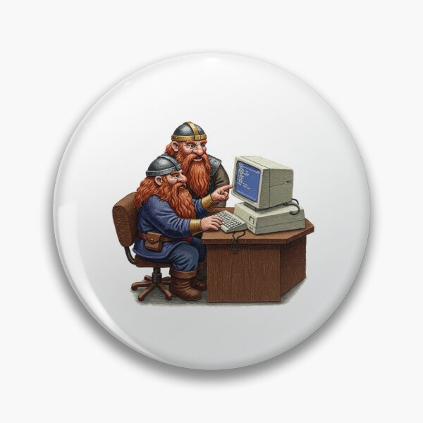 Item preview, Retro Fantasy Dwarves Using Old Computer designed and sold by TeeARTHY.