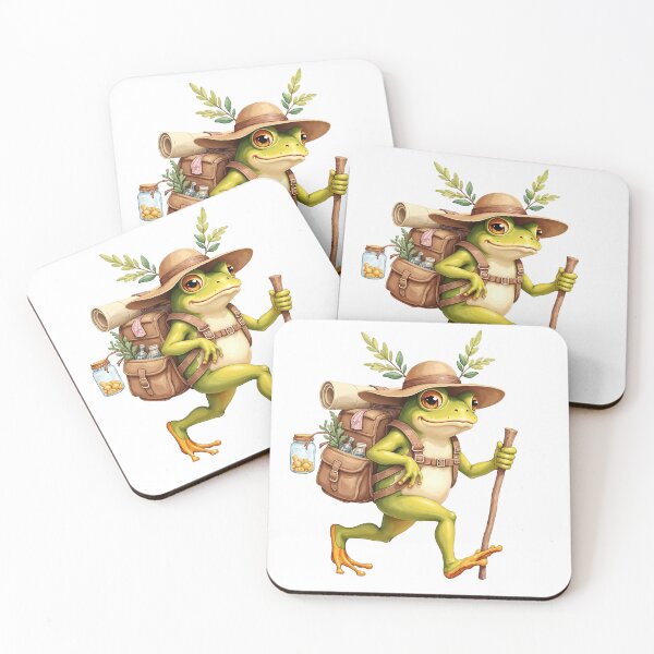 Item preview, Whimsical Hiking Frog with Backpack and Staff designed and sold by TeeARTHY.