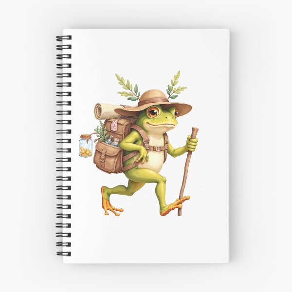 Item preview, Whimsical Hiking Frog with Backpack and Staff designed and sold by TeeARTHY.