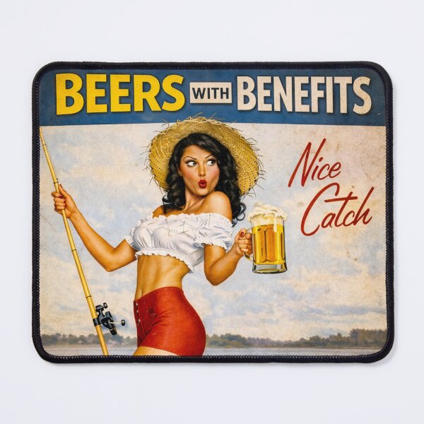 Item preview, Beers With Benefits – Retro Beach Pin-Up designed and sold by SteadyRolling.