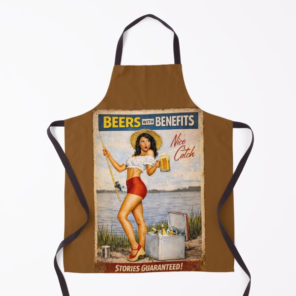 Item preview, Beers With Benefits – Retro Beach Pin-Up designed and sold by SteadyRolling.