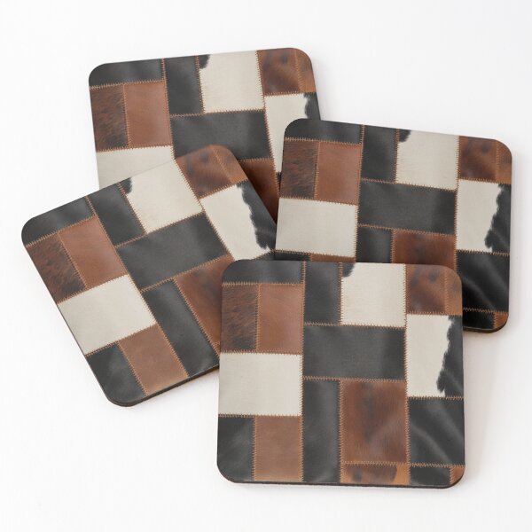 Item preview, Patchwork Leather Texture – Rustic Cowhide Pattern Art designed and sold by asudesign.