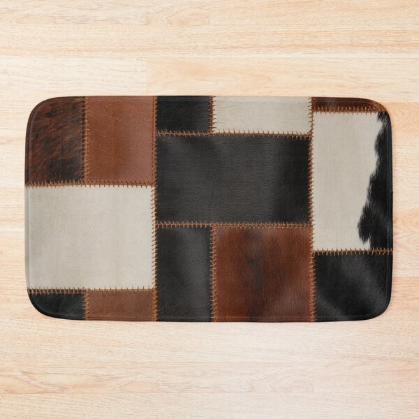 Item preview, Patchwork Leather Texture – Rustic Cowhide Pattern Art designed and sold by asudesign.