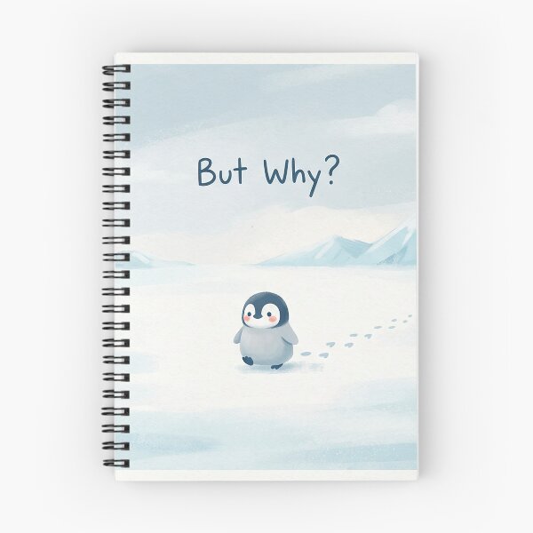 Item preview, Cute Penguin "But Why?" designed and sold by Nice Vibes Prints.