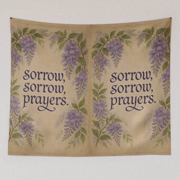Item preview, sorrow sorrow prayers in wisteria frame designed and sold by EmeraldeaArt.