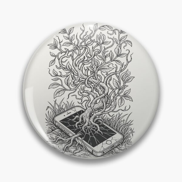 Item preview, Wild Roots Growing From Cracked Broken Smartphone Screen designed and sold by ArtVibesX.