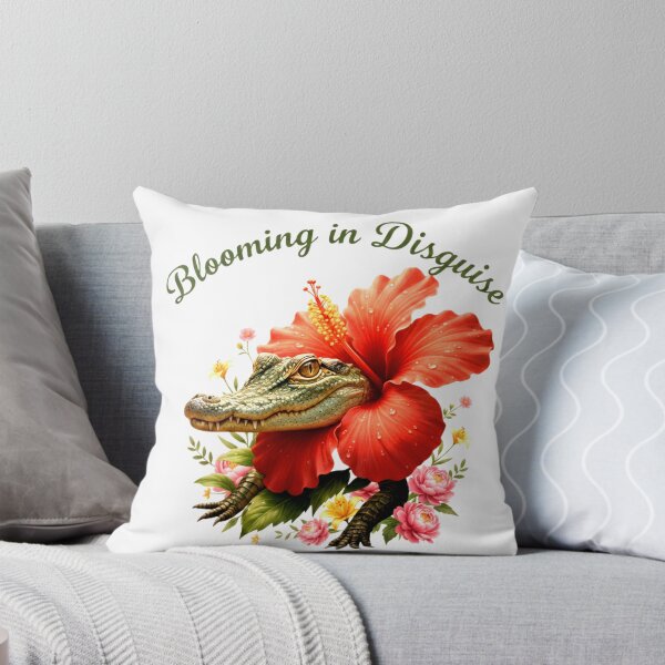 Item preview, Floral Crocodile - Realistic Spring Wildlife Art designed and sold by Fatomfatom.