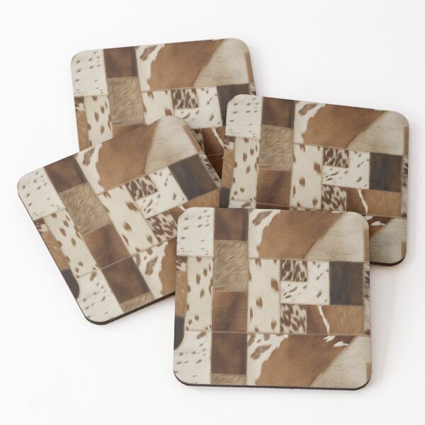 Item preview, Cowhide Patchwork Pattern – Rustic Western Leather Texture designed and sold by asudesign.