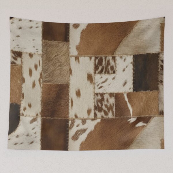 Item preview, Cowhide Patchwork Pattern – Rustic Western Leather Texture designed and sold by asudesign.