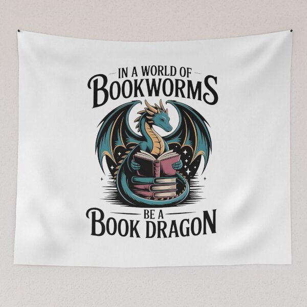Item preview, In a World of Bookworms be a Book Dragon Reading designed and sold by THREE LITTLE BEANS.