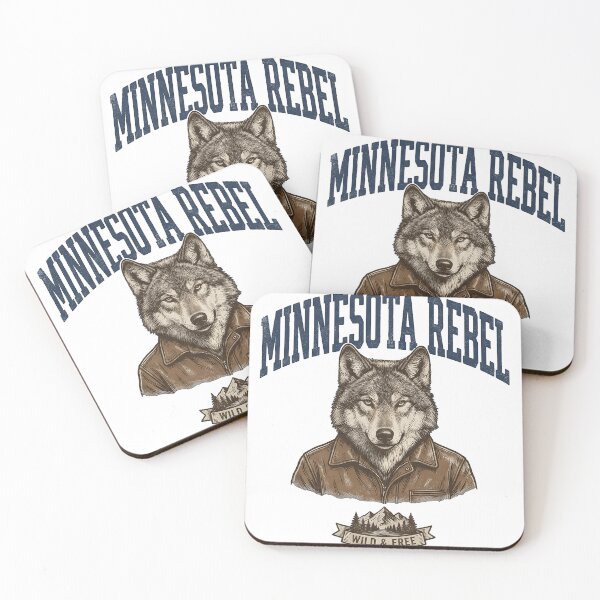 Item preview, Minnesota Rebel Wolf - Vintage Leather Jacket Wolf designed and sold by The Grumpy Pet Club.