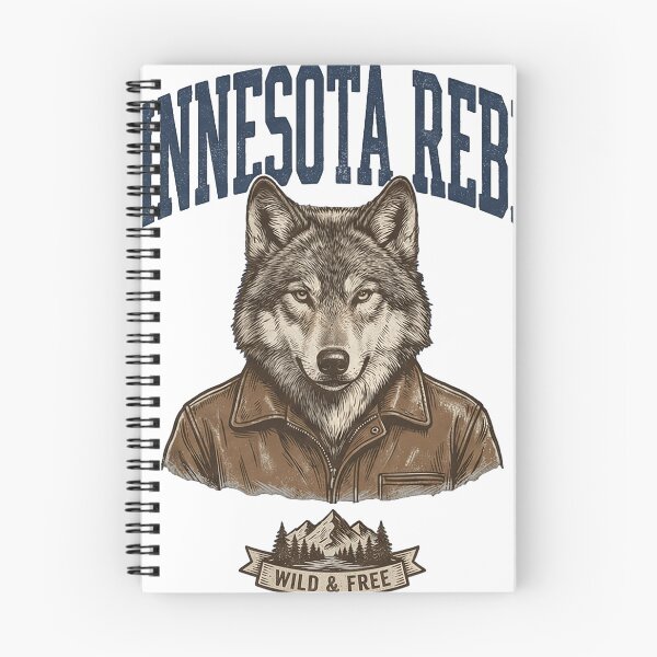 Item preview, Minnesota Rebel Wolf - Vintage Leather Jacket Wolf designed and sold by The Grumpy Pet Club.