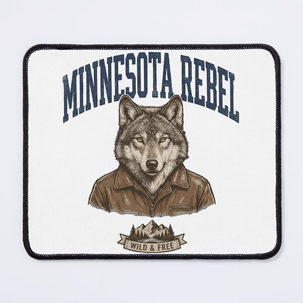 Item preview, Minnesota Rebel Wolf - Vintage Leather Jacket Wolf designed and sold by The Grumpy Pet Club.