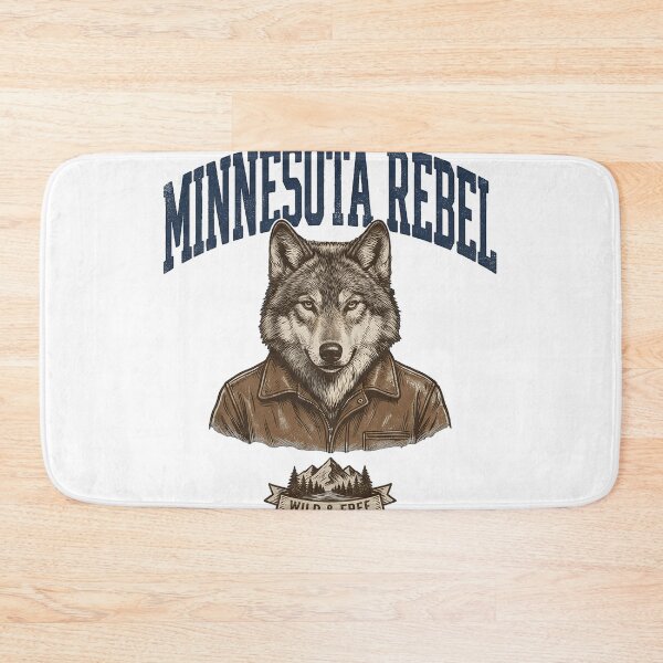 Item preview, Minnesota Rebel Wolf - Vintage Leather Jacket Wolf designed and sold by The Grumpy Pet Club.