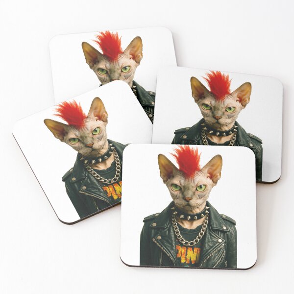 Item preview, Punk Rock Sphynx Cat with Red Mohawk designed and sold by TeeARTHY.