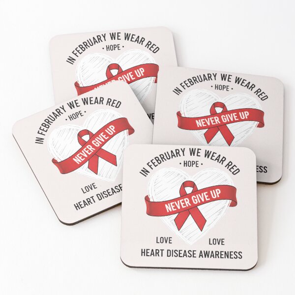 Item preview, In February I Wear Red Heart Disease Awareness CHD Support designed and sold by THREE LITTLE BEANS.