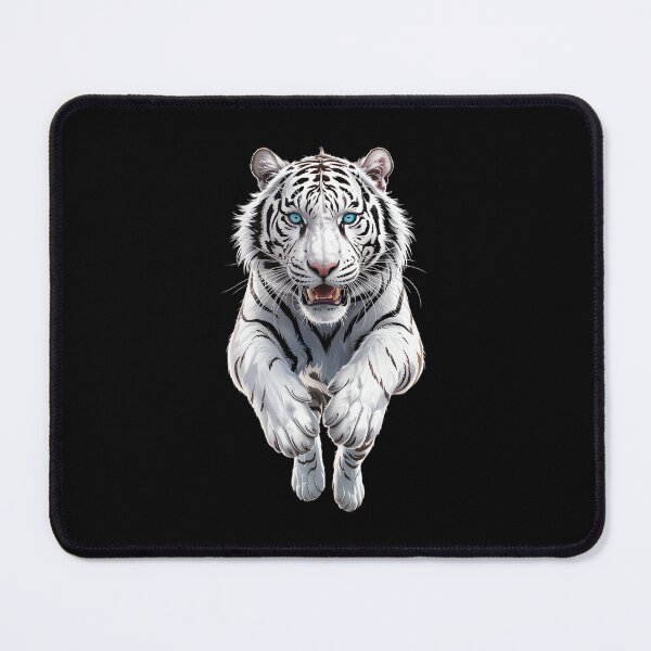 Item preview, Fierce leaping white tiger powerful art designed and sold by ObjCrea123.