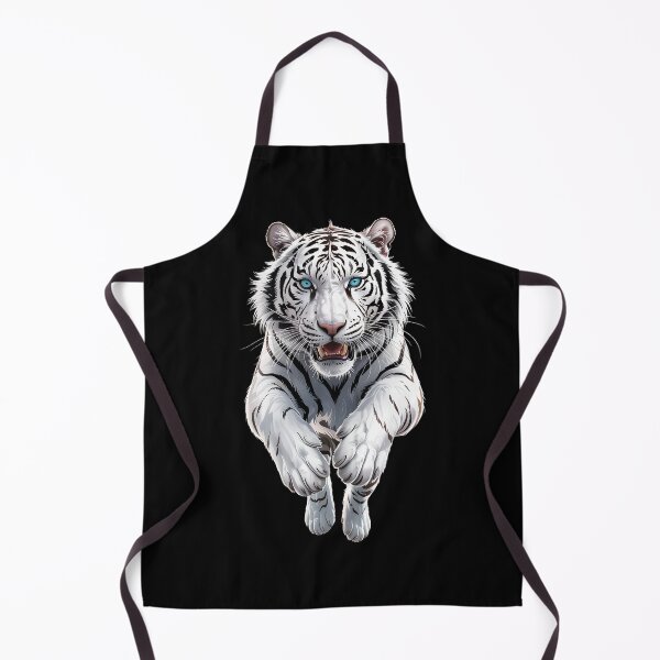 Item preview, Fierce leaping white tiger powerful art designed and sold by ObjCrea123.