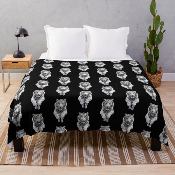 Item preview, Fierce leaping white tiger powerful art designed and sold by ObjCrea123.