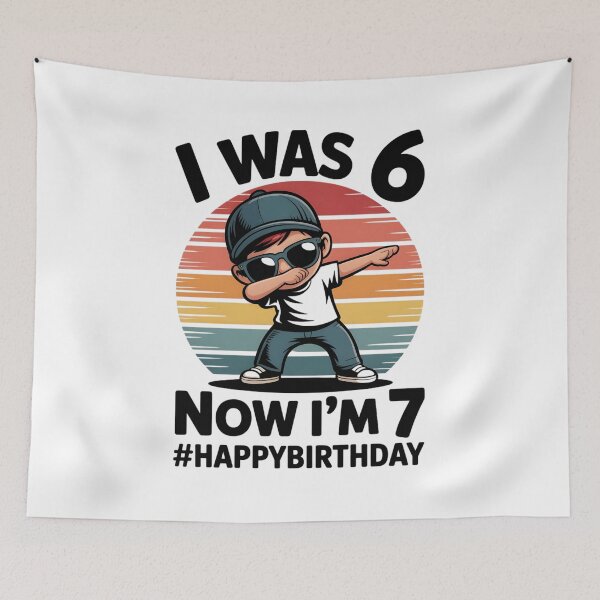 Item preview, 7 Year Old Birthday Shirt was 6 Now I'm 7 67 Funny for Kids designed and sold by THREE LITTLE BEANS.