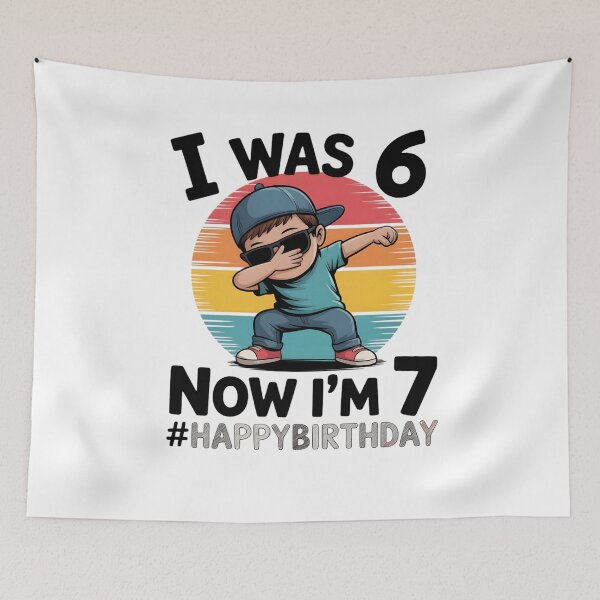 Item preview, 7 Year Old Birthday Shirt was 6 Now I'm 7 67 Funny for Kids designed and sold by THREE LITTLE BEANS.