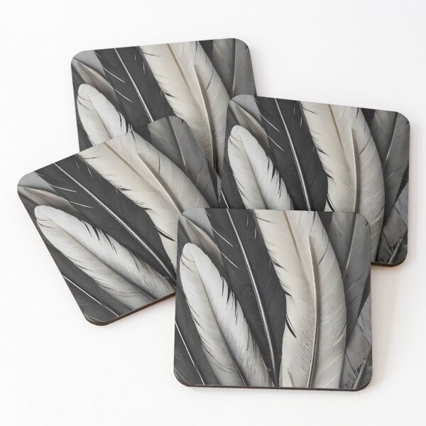 Item preview, Monochrome Feather Study Wall Art Print designed and sold by PrintBLAIDE.