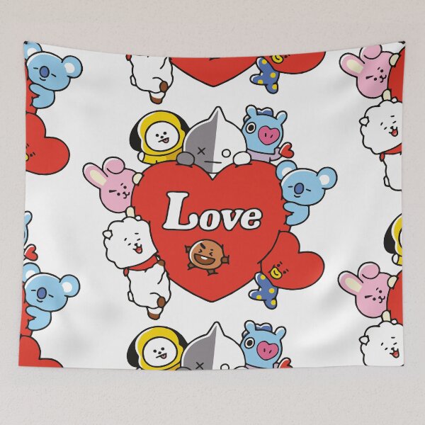 Item preview, BT21 Cute Characters Love Heart - Kawaii Kpop Fanart designed and sold by Polarisofficial.