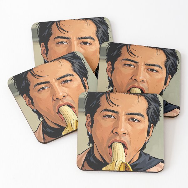 Item preview, Hudson Williams Heated Rivalry eating a banana (fan art) designed and sold by PopCultureAndStuff.
