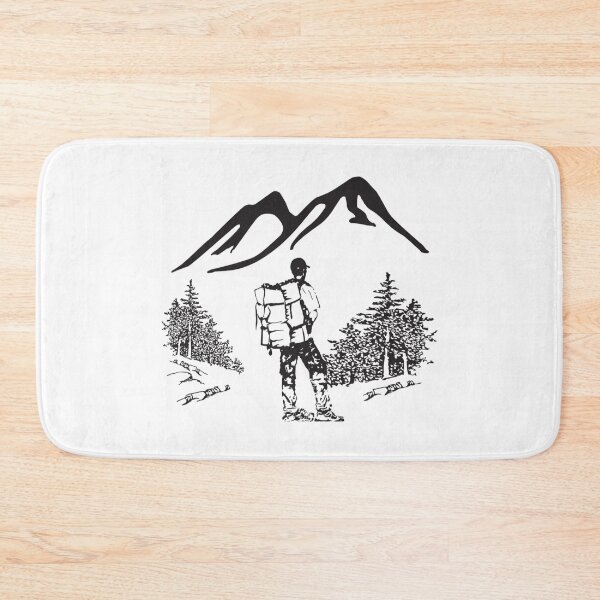 Item preview, Backpacker Hiking In Pine Forest - Rustic Ink Sketch designed and sold by Oaks Creations.