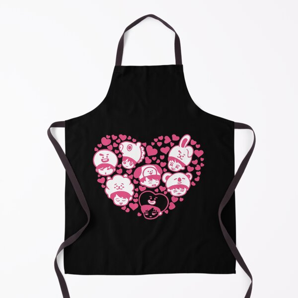 Item preview, Kawaii BTS Heart Design - Pink Monochrome Kpop Chibi Art designed and sold by Polarisofficial.