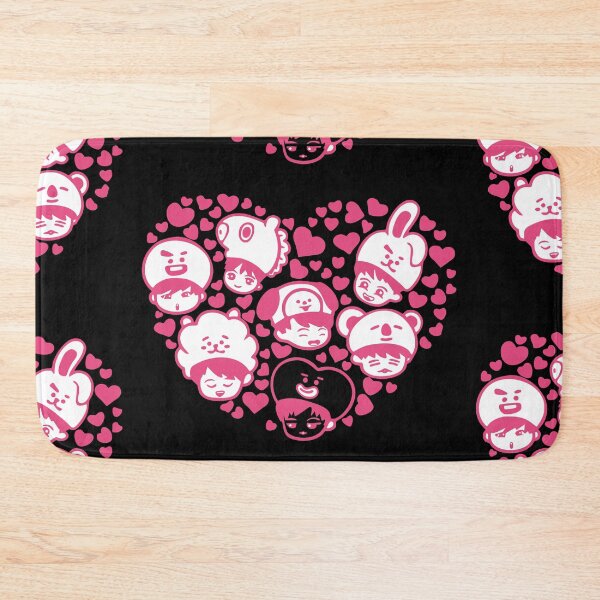 Item preview, Kawaii BTS Heart Design - Pink Monochrome Kpop Chibi Art designed and sold by Polarisofficial.
