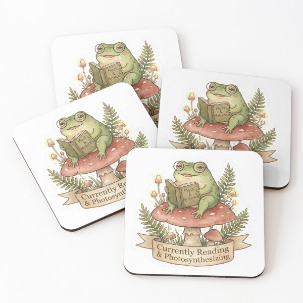 Item preview, "Currently Reading & Photosynthesizing" Cottagecore Reading Frog designed and sold by Simple Graphics.