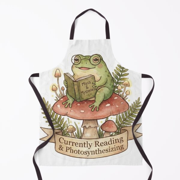 Item preview, "Currently Reading & Photosynthesizing" Cottagecore Reading Frog designed and sold by Simple Graphics.